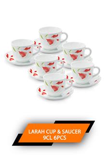 Larah 9cl 6pcs Cup & Saucer Set Diana